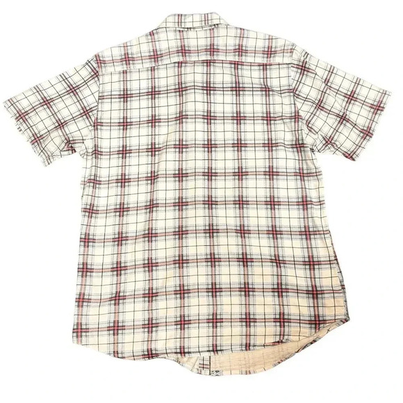 TaylorByrd Collections Men’s Pink Blue Plaid Button Down Short Sleeve Shirt Sz L - Picture 6 of 8